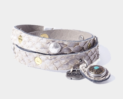 Armband salmon studs hellgrau