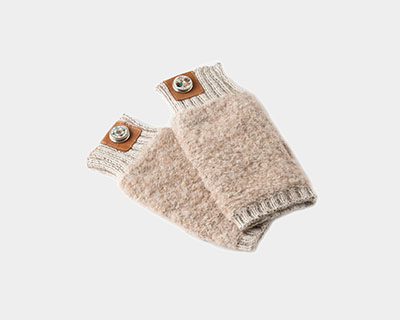 Alpaca bouclé - Handstulpen / Fäustlinge - Pachamama - latte melange