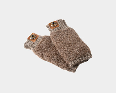 Alpaca bouclé - Handstulpen / Fäustlinge - Pachamama - taupe brown melange